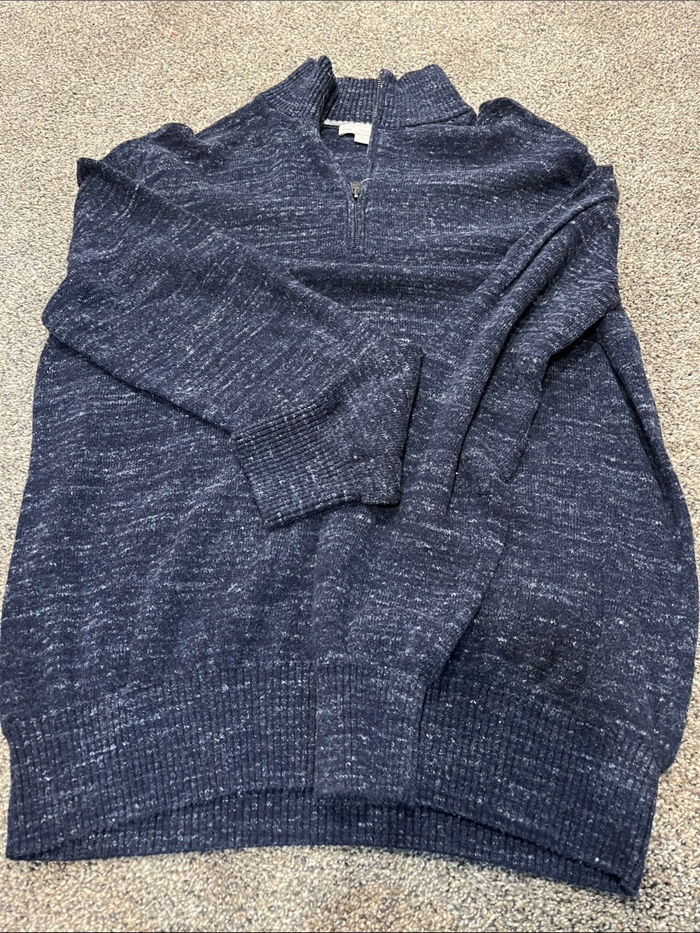 GAP Men's Navy Marled Half-Zip Sweater